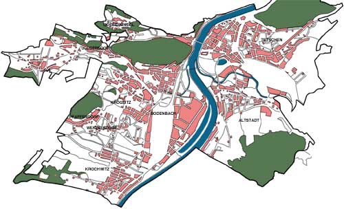 Stadtplan von Tetschen-Bodenbach (1943)